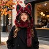 Soft Plush Animal Hat Cute Hat, Furry Cat Ear Headwear, Winter Autumn Fashion Accessory Warm Cap for Halloween Party Costume, Cosplay Accessories