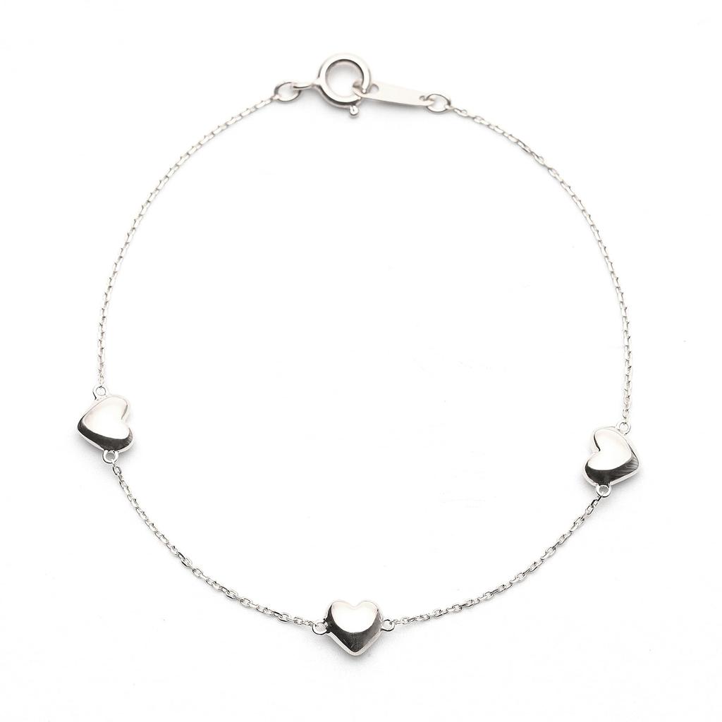 BLOOM Rhodium Heart [Official] Women's Bracelet, Silver, Plated, Motif, 0774-0458-0019-0000
