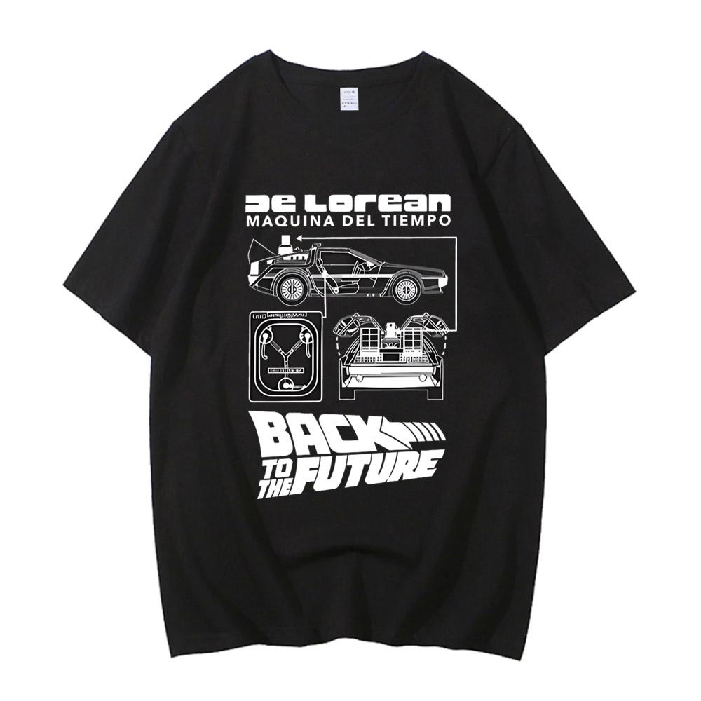 DeLorean Back To The Future Cool High Quality Cotton T-shirt Fitness T Shirt Streetwear Graphic Unisex Tops Tees Men's Clothing