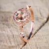 18K Rose Gold Plated Square Ring Set with Micro-Inlaid Zircon for Women