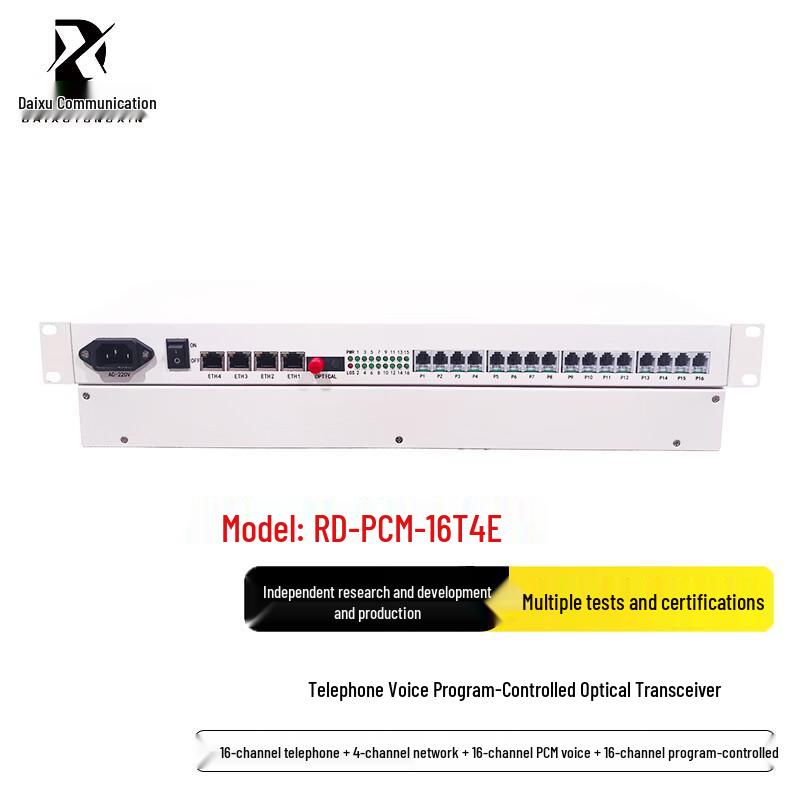 RD-PCM-16T4E Fiber Optic Multiplexer
