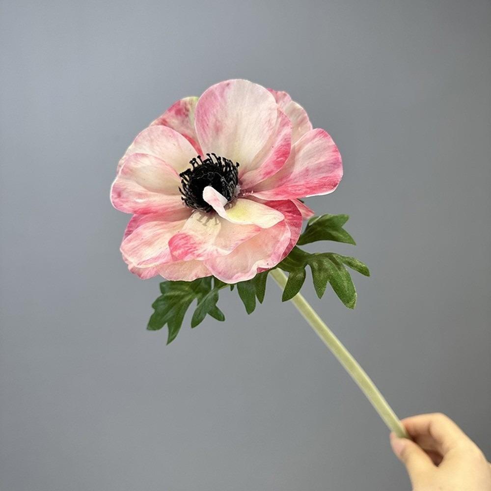 Silberner Lotusblütenzweig Künstliche Anemone Heimdekoration Simulationsblume Innenraumdekoration