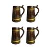 500ml Handmade Wooden Beer Mug, Mango Wood with Sheesham Finish, Barrel Style, Lightweight & Durable, for Craft Beer, Home Bar, Café, Party, Gift