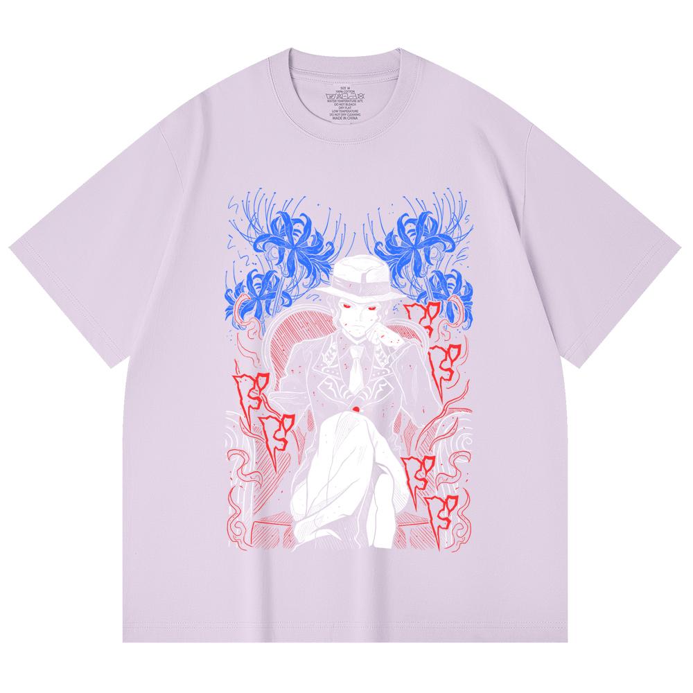 230 Gsm 100% Cotton Demon Slayer V38 Muzan Print Unisex Heavy Cotton T Shirt