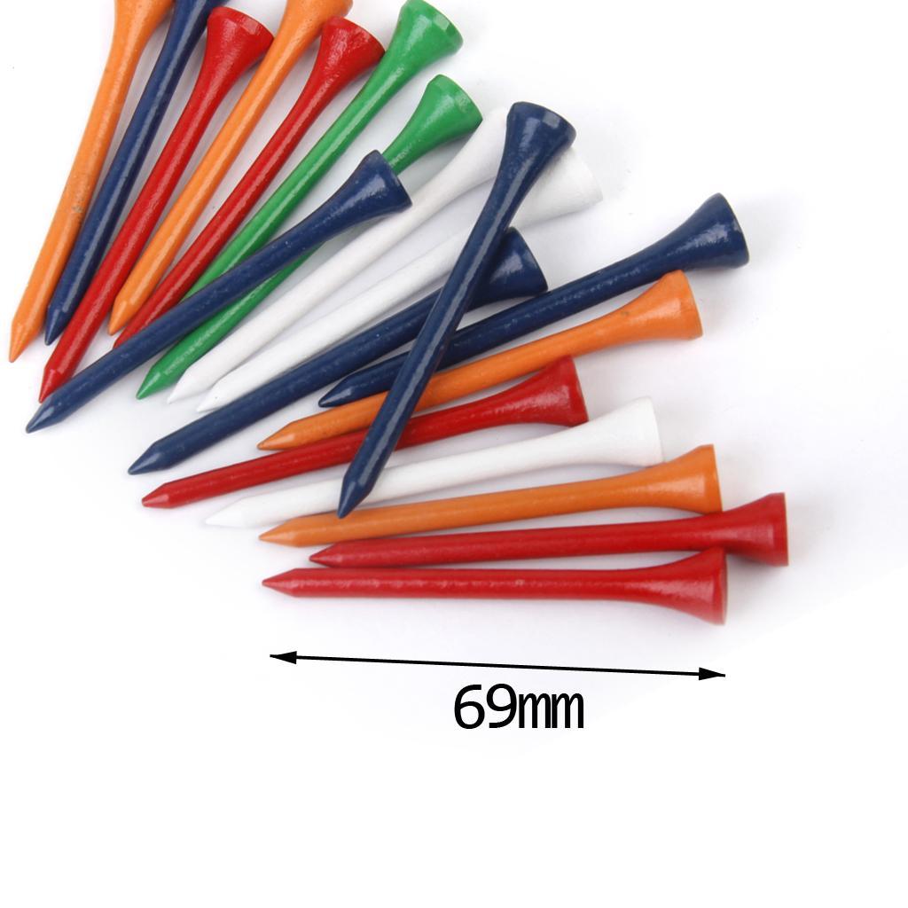 300pcs/lot Colorful Wood golf professional tees 69mm Length