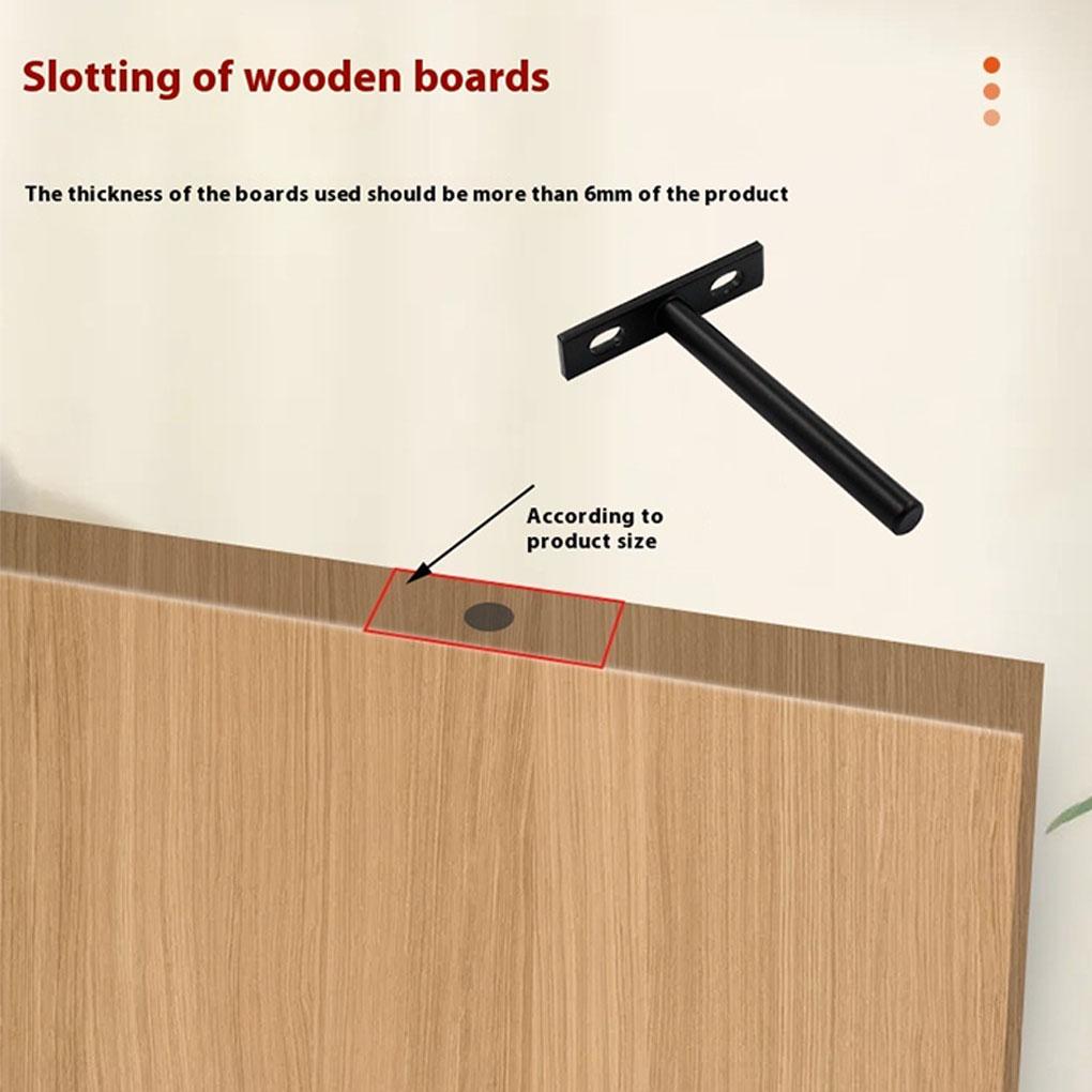 4 Stück Metall Schwarz Matt Robuste Schweberegalhalterungen Für Holzregale Set von 4 Schweberegale