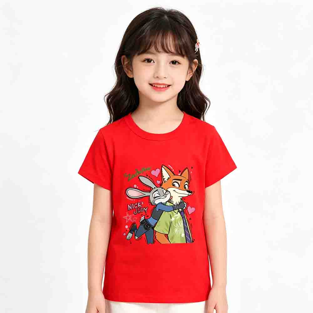 Kids Zootopia 2 Nick Judy Printing Cotton Tshirt