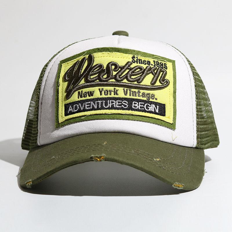 New Baseball Cap European and American Patch Letter Net Hat Men's Fashionable Baseball Cap Patch Embroidered Women's Outdoor Sports Hat