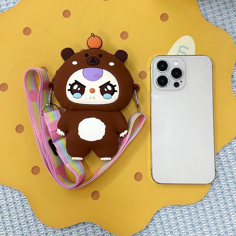 Frühling und Sommer neue Cartoon Silikon Wechselgeldtasche niedliches kleines Mädchen ausgehen vielseitige Umhängetasche Mini Kopfhörer Aufbewahrungstasche