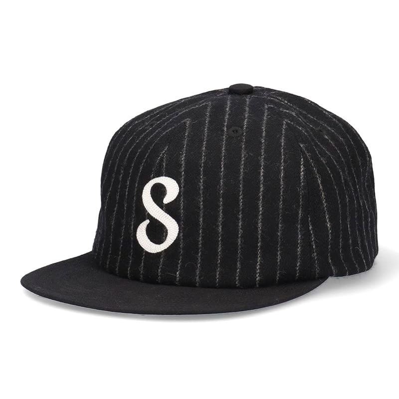 

[shot] stripe flannel S logo wool cap hat Schott Stripe Cap (black)