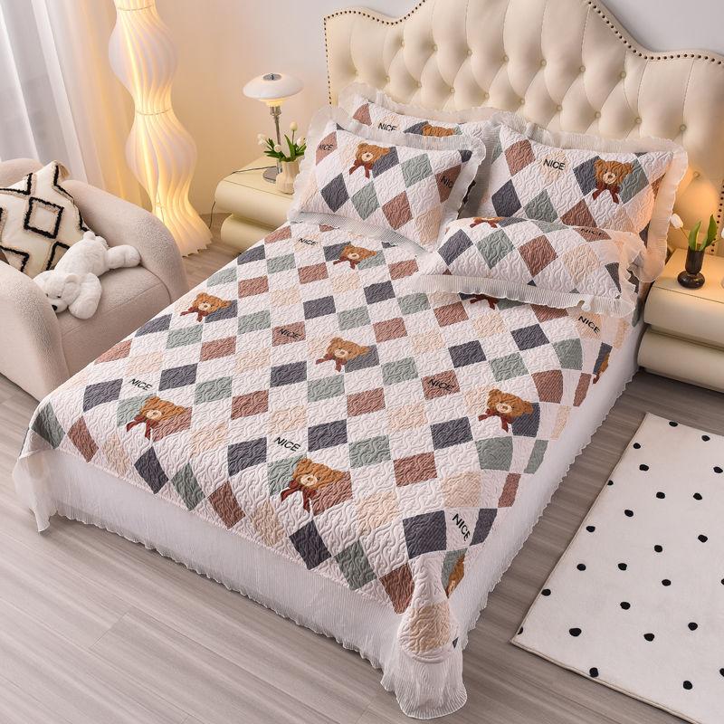 Cotton Tatami Quilted Bed Cover One-Piece Cotton Four-Piece Thickened Bed Sheet Three-Piece Set Four Seasons Universal Quilt Cover