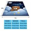 Custom Starry Sky Bear Blanket Personalized Name Kids Fleece Throw All Season Soft Warm Bedding Home Decor Gift for Children