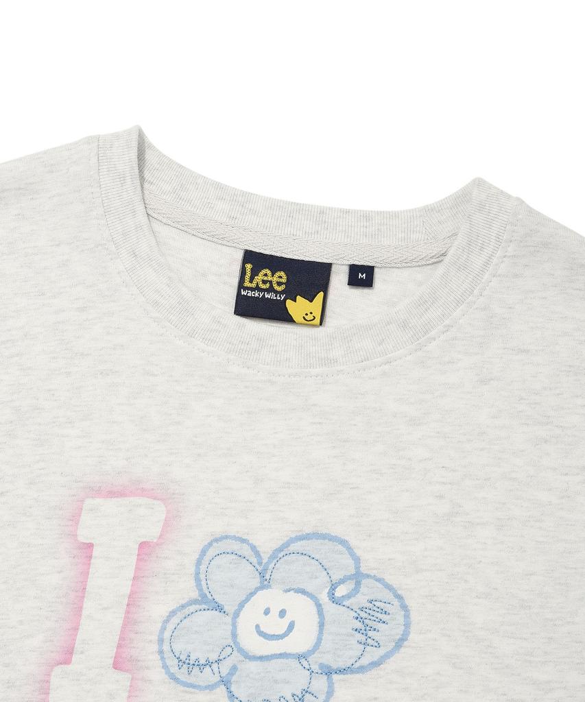 WACKY WILLY [Wacky Willy X Lee] Women'S I-Lil-Lil-Lil Crop Short Sleeve T-Shirt Light Gray