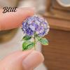 Colorful Enamel Brooch Pin Hydrangea Shape Lapel Polished Edges Backpack