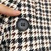 Spring/Autumn Women's Trench Coat, Fit Collar Mid-Length Checkered Blazer