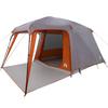 5 Person Camping Tent with Awning Grey and Orange Waterproof