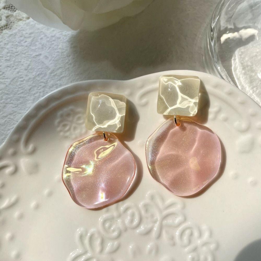 Crystal Clear Drops Earrings Acrylic Stud Earrings Chic Geometric Pendant Earrings Women's Jewelry