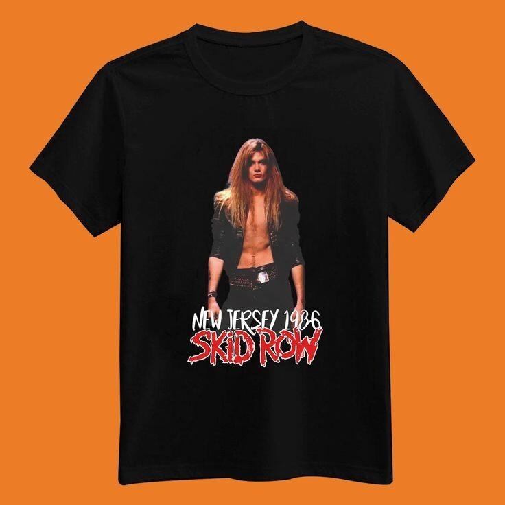 Skid Row Себастьян Бах 1986 Футболка Черная унисекс S-234XL Унисекс Футболка M