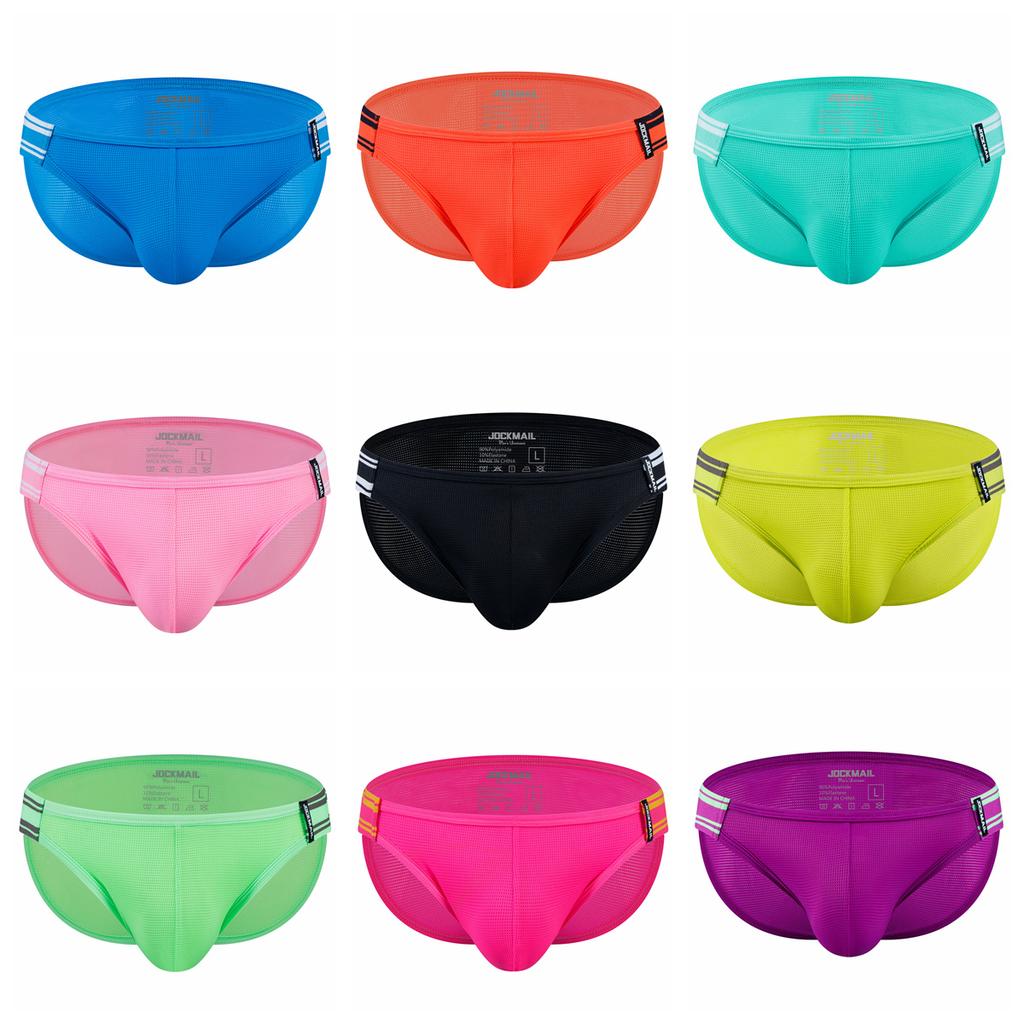 Briefs JOCKMAIL Breathable Nylon Mesh Low-rise Slit Sports Men's Underwear Everyday Casual Shorts Underpants