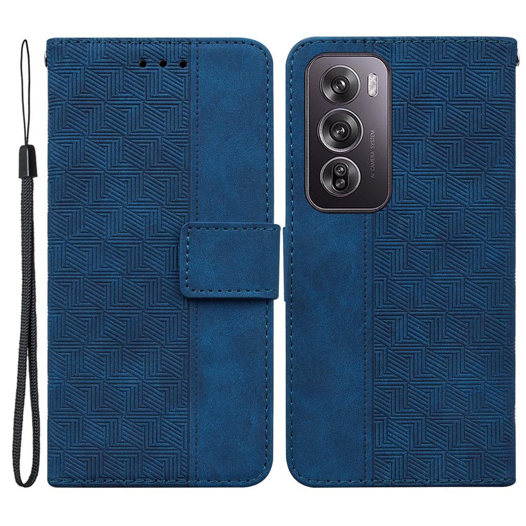For Oppo Reno12 Pro 5G (Global) Phone Case Geometry Pattern Leather Wallet Cover