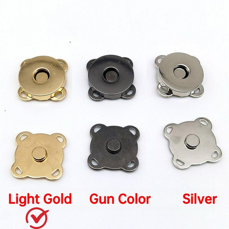 30 Sets Magnetischer Druckknopf 18mm Magnetischer Knopf für Kleidung Taschen Geldbörsen Aufnähen von Magnetischen Druckknöpfen für Stoff DIY Basteln(Silber,Gun Color,Helles Gold)