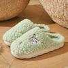 Autumn and winter cartoon cotton slippers indoor home warm plush wear-resistant couple outer wool slippers shoes