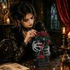 Halloween Gothic Rose Skeleton Hourglass Building Blocks Flower Skull Sand Clock Desktop Decor Bricks Toys Valentine Day Gifts