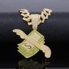 Collana Pendente Ala di Dollaro Piena di Diamanti Vendita Calda Europea Americana Gioielli Moda Street Hip Hop Rap da Uomo Cool