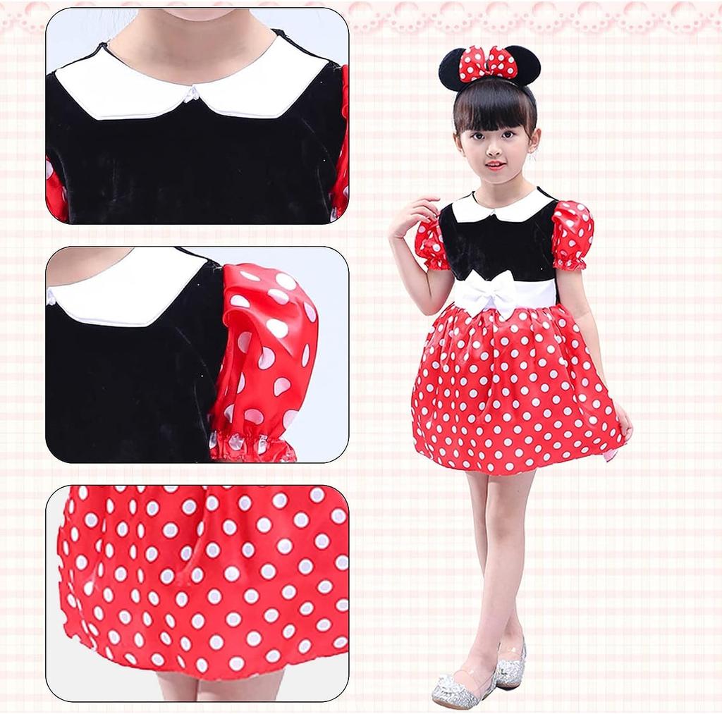 Minnie Mouse Halloween Dress and Headband Set Size Costume, Kids' Costume, (90-130cm), 90-130cm