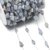1Meter/Pack Stainless Steel Natural Stone Round Shape Beads Chains for DIY Necklace Bracelets Jewelry Making Accessories