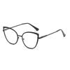 New cat eye glasses frame women's trend fashion metal glasses frame fashion color-changing anti-blue light glasses