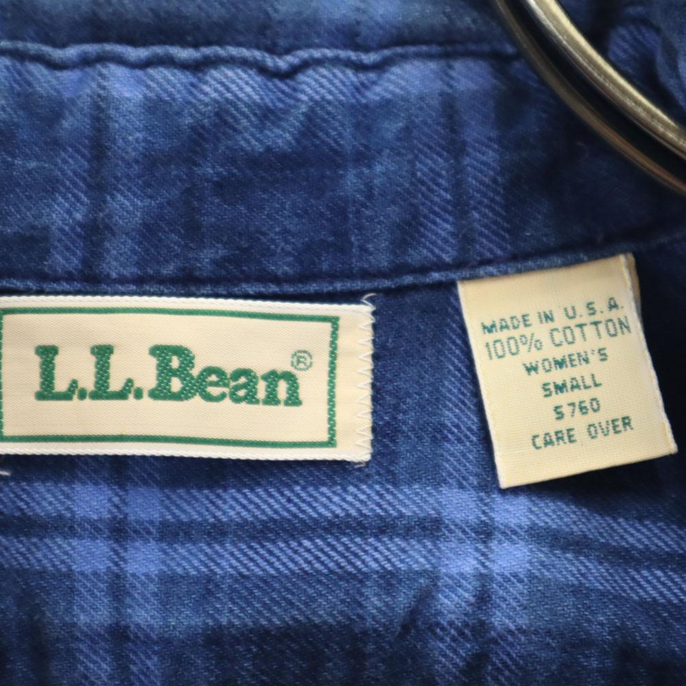 L.L.Bean 80s Outdoor Made in USA Vintage Check Pattern Long sleeve Button down shirt Women Used