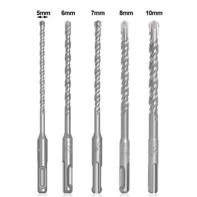 1 unidad de broca SDS Plus para hormigón de 5/6/7/8/10/12 mm con puntas cruzadas, broca para taladro percutor eléctrico de 110 mm y 160 mm con 4 cortadores y vástago redondo.
