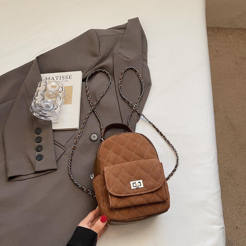 Autumn and winter retro backpack bag women's new diamond chain bag single shoulder crossbody small backpack