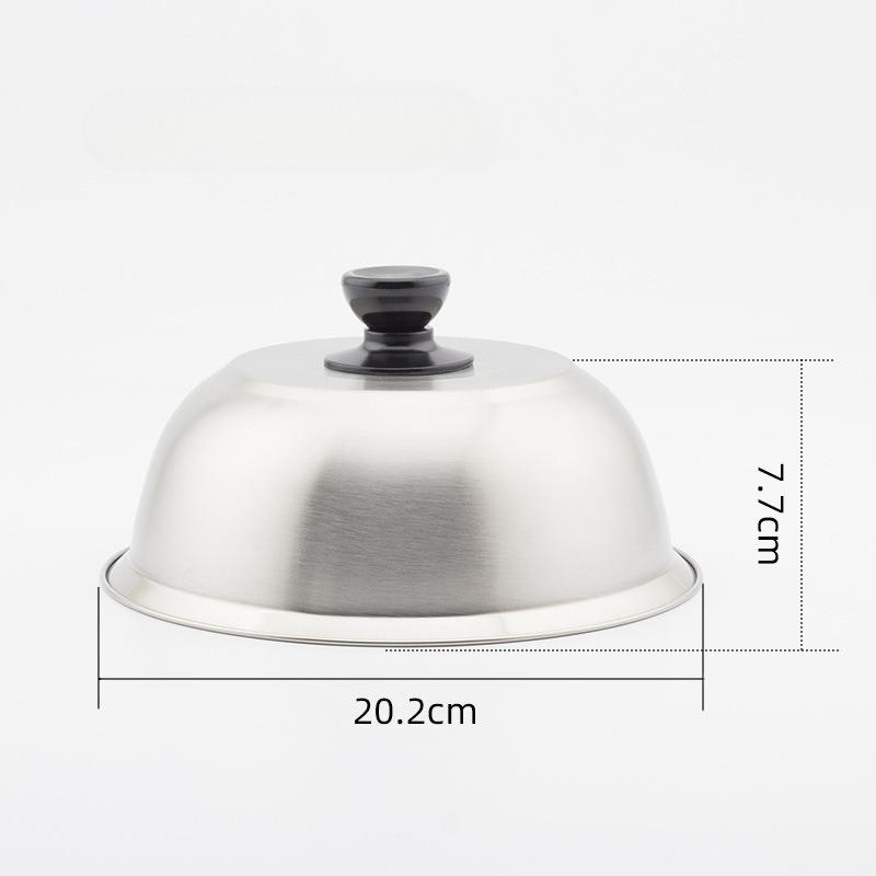 Stainless Steel Frying Pan Covers Barbecue Burgers Sandwiches Steak Round Pot Lids Cover Cookware Cheese Melting Dome