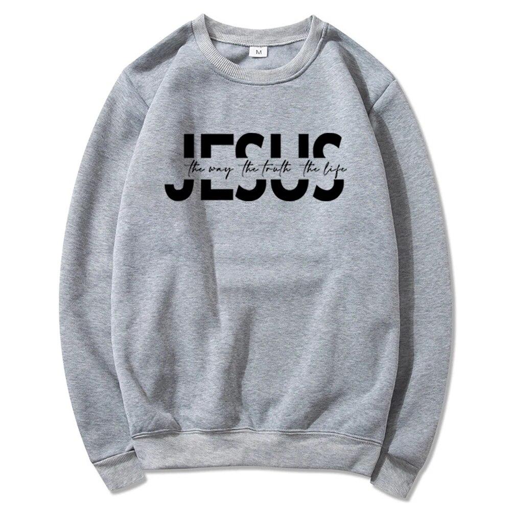 Jesus Sweatshirt Christian Hoodie Religious Bible Verse Sweater Motivational Christian Faith Outfit Trendy Crewneck Sweatshirts Unisex Hoodie