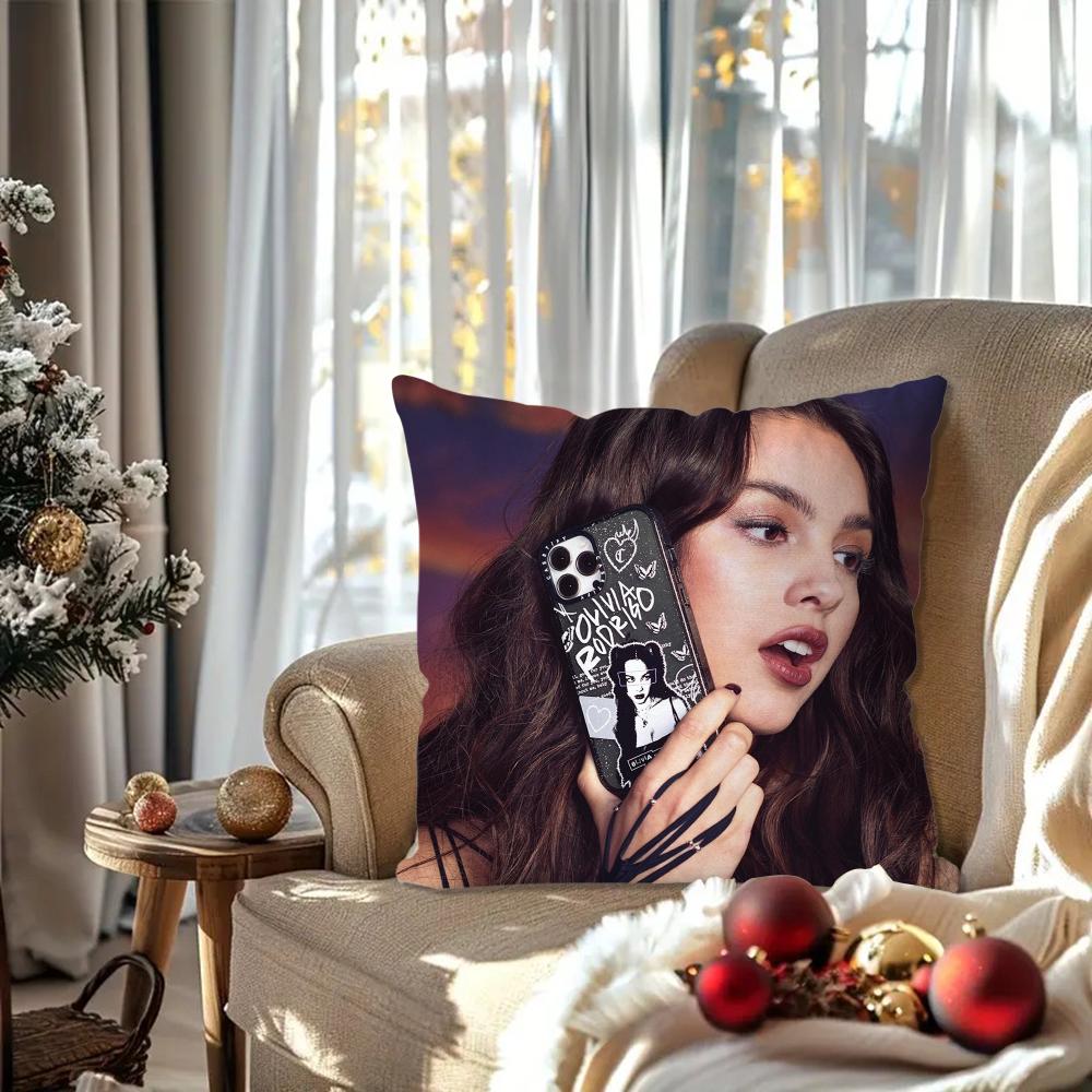 O-Olivia Singer R-Rodrigo Pillow Case Square Pillow Bedroom Sofa Leisure Comfort Cushion Car Living Room Home Decoration 40X40