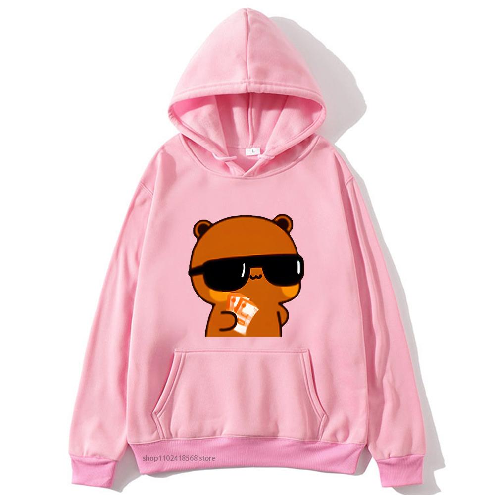 

Толстовка для пар Bubu and Dudu-PANDA BEAR Love 2023 Rich Lovers, толстовки с рисунком, мужская одежда, пуловер Kawaii с изображением медведя панды XL