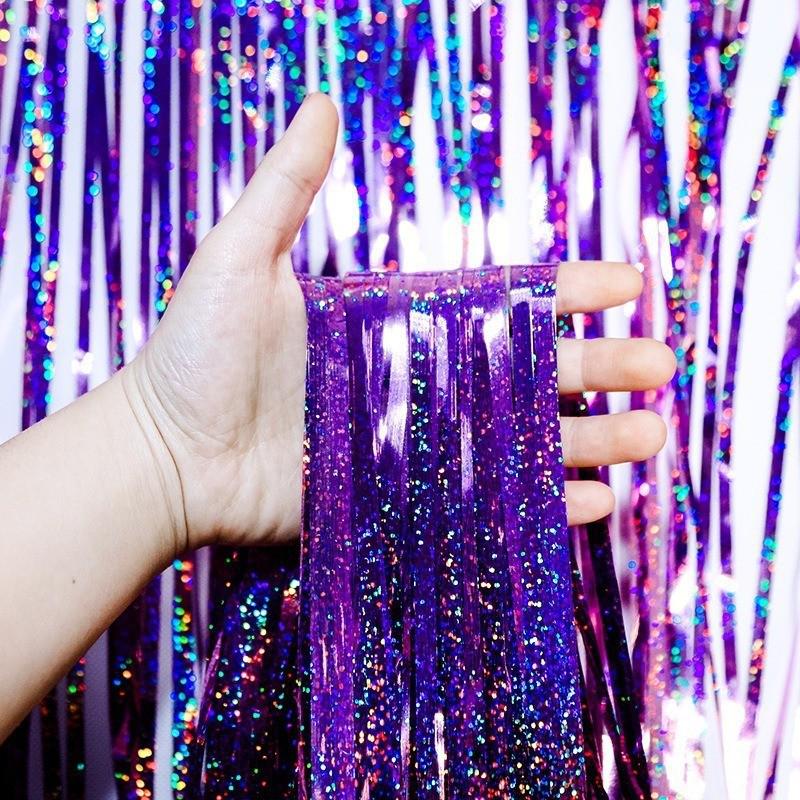 Laser Rain Tassel Ribbons for Party, Festival, or Wedding Stage Decoration