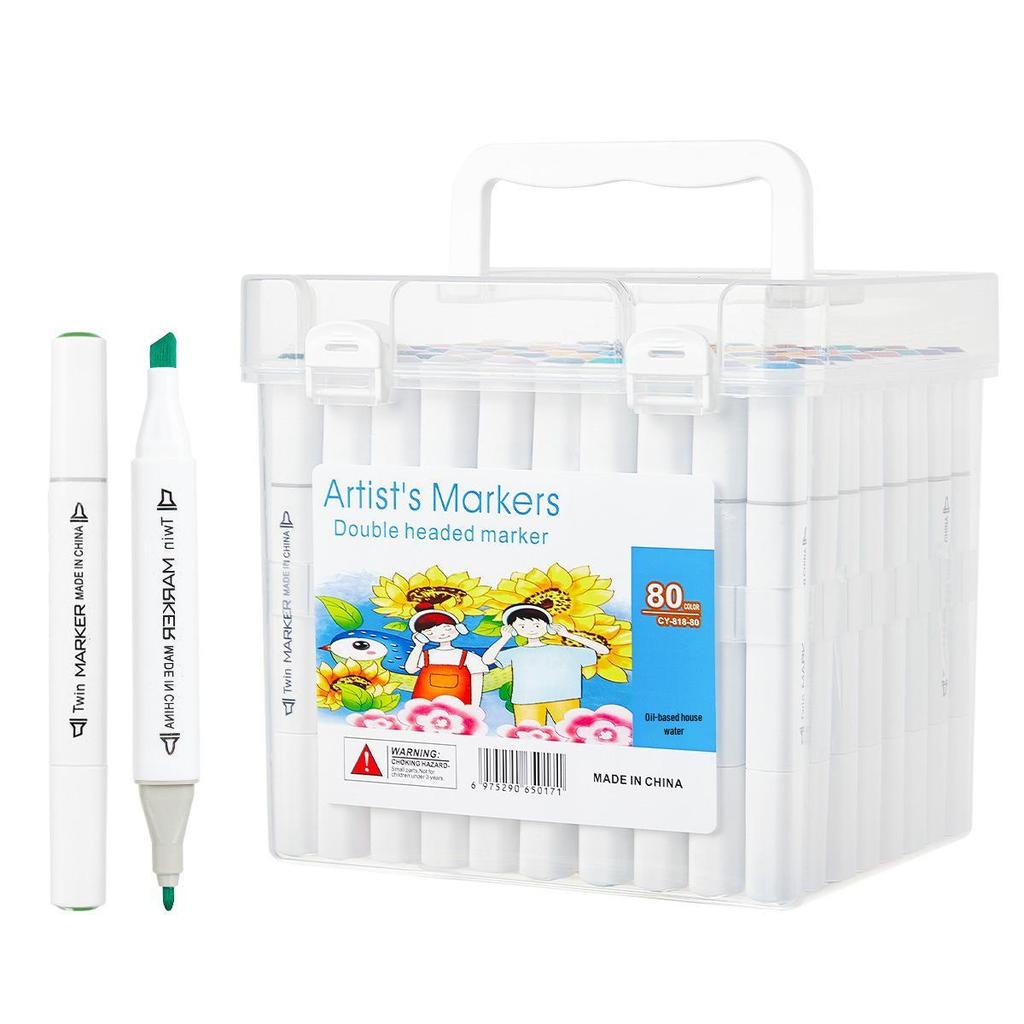 80-Color Double-Ended Marker Set for Kids - Ideal for Painting and Drawing