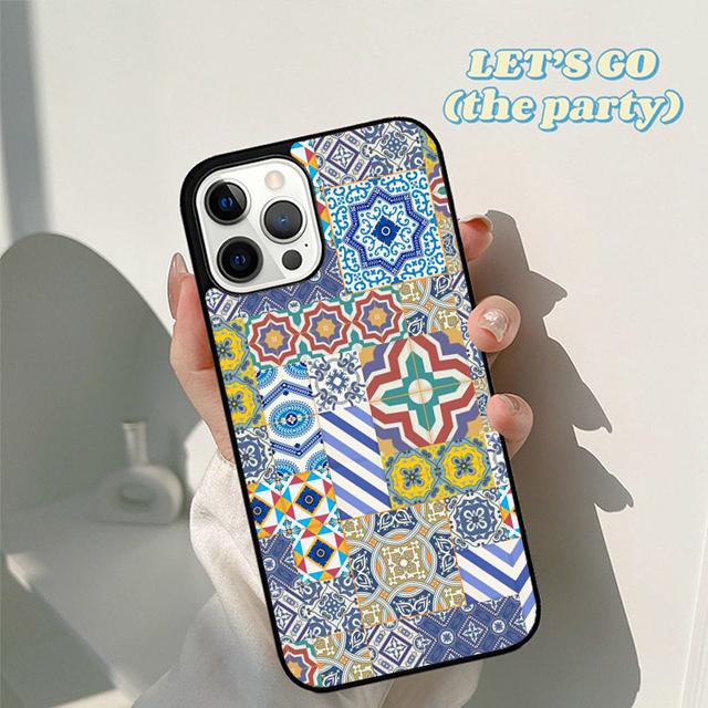 Autumu Moroccan Tiles Pattern soft Phone Case Cover for iPhone 17 Air 16 16e 15 12 11 13 14 Pro Max Apple Plus Coque