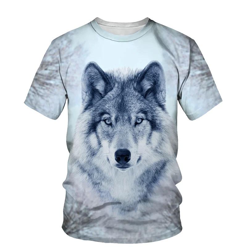 

Футболка с 3D-принтом и рисунком волка для мужчин с круглым вырезом, модные футболки, повседневная, с коротким рукавом, свободного покроя, Y2K, одежда унисекс в стиле Харадзюку 4XL