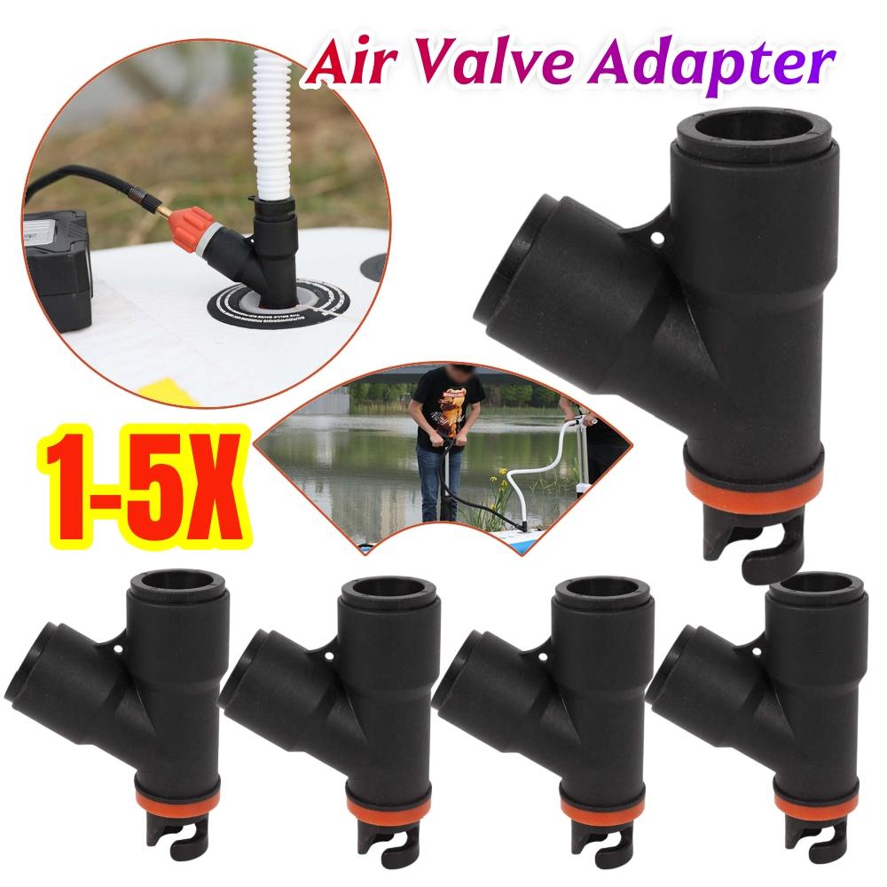 Air Valve Adapter Inflatable Rowing Rubber Boat Paddle Canoe Kayak Air Valve Pump Compressor Converter 2 Head for SUP Board