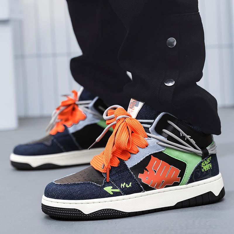 2024 New Men's Casual Sports Shoes Autumn and Winter Outdoor Sports Designer Luxury Fashion Leather Versatile High Top Shoes