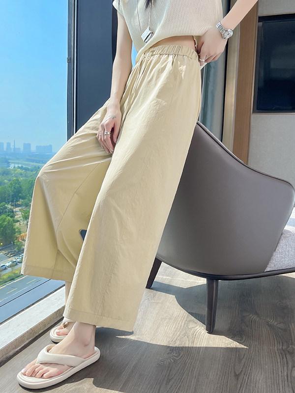 Women's Ice Silk Quick-Dry Sports and Casual Pants - Summer Thin, Petite & Narrow 8-Point To 9-Point Wide-Leg Styles