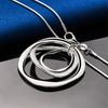 925 Sterling Silver 16-30 Inch Exquisite Circular Pendant Necklace for Women's Fashionable Wedding Jewelry Gifts