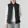 Skechers Solid Color Slim Fit Stand Collar Zipper Down Vest Women Vests Carbon-Black P424W065-0018