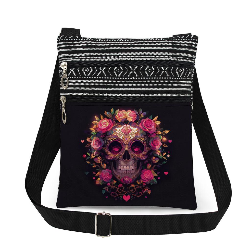 1 Stück Totenkopf-Print-Tragetaschen Damen-Umhängetaschen Postboten-Tasche 6958 CLE