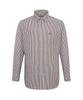 DAKS SHIRTS Easy Care Cotton Blend Striped Shirt Regular Fit Brown_Dma3Shdl120W1