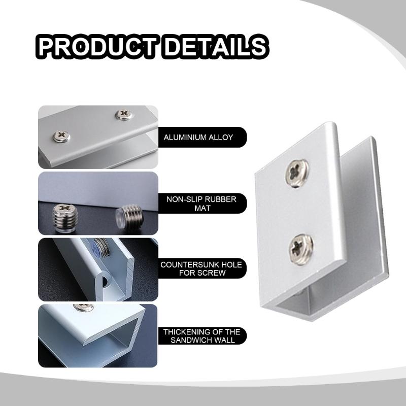 8Pcs Square Glass Clamp Frameless Glass Shelf Bracket Holder Heavy Duty Glass Clamp Clip Support Bracket Easy To Use